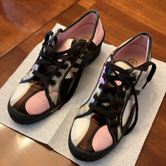 COACH. WOMEN’S BROWN & PINK MID-TOP SNEAKERS. SIZE 8. VERY CUTE! EUC - Picture 4 of 10
